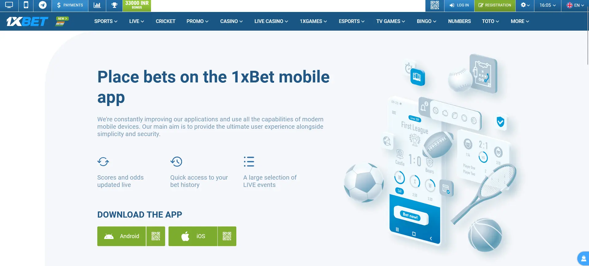 1xBet mobile app