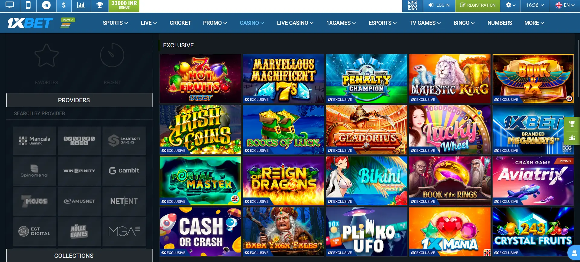 Exclusive 1xBet games