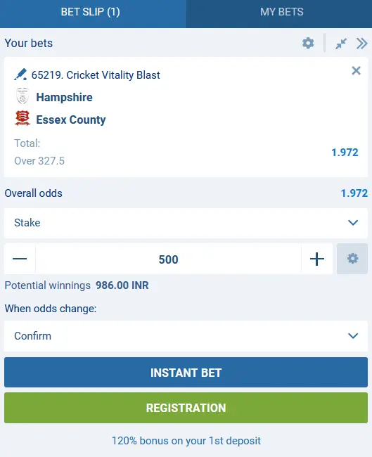 How to correctly calculate winnings by odds in 1xBet India