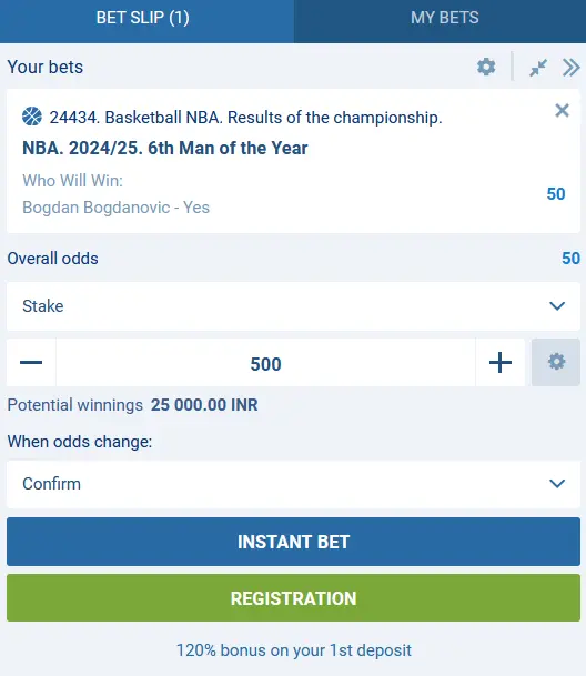 Types of baseball bets available at 1xBet in India